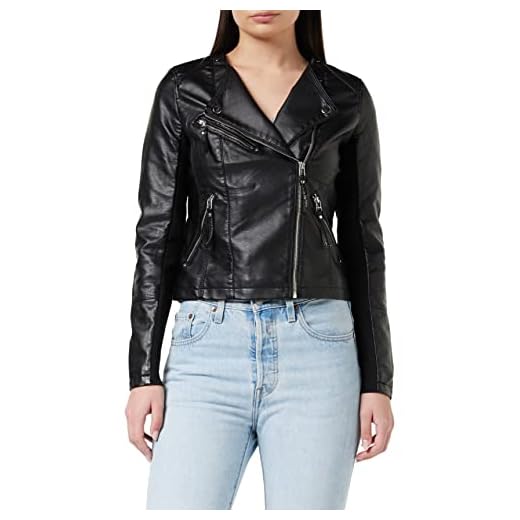 Vero Moda Vmria Fav Short Faux Jacket Noos Blouson, Noir (Black Black), 40 (Taille Fabricant: Medium) Femme