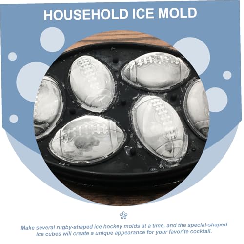 Molde para Hielo de Silicona Forma Rugby Flexible Negro miniatura 7