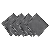 Elrene Home Fashions Laurel Solid Texture Water and Stain Resistant Fabric Dining Napkins, Set of 4, 17