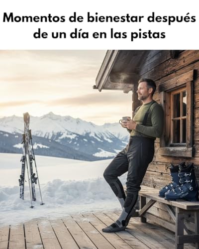 sockenkauf24 Calcetines Esquí para Hombre Lana Merino 2 Pares 43-46 Negro - imagen 7