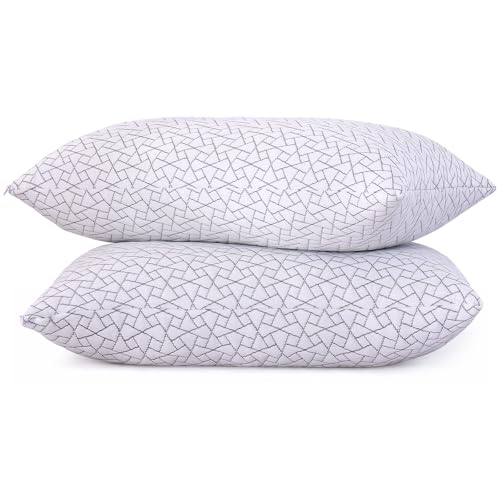Meoflaw Adjustable Memory Foam Pillows: 2 Pack Queen Size Shredded Foam Bed Pillow for Sleeping with Removable & Washable Pillowcase for All Sleep Positions