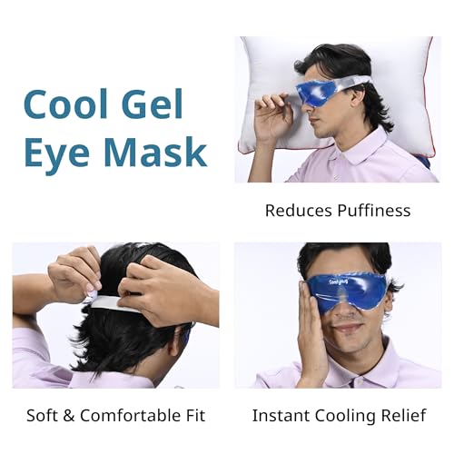 Image of ComfyHug Cooling Gel Eye Mask for Puffy Eyes, Dark Circles & Migraines - Reusable Cold Compress Therapy Pack with Adjustable Strap for Sleep, Headaches & Eye Relaxation (Pack of 2)