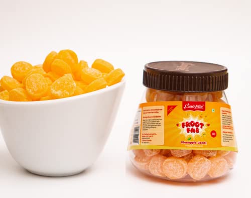 Image of CandyVille Frootfab Pineapple Candy Jar (400 Gm) | Fruit Flavoured Candy