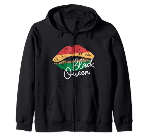 Black Queen Juneteenth BLM Black History Melanina Cumpleaños Sudadera con Capucha