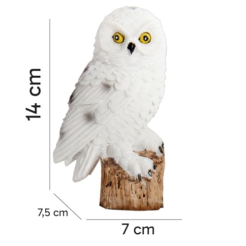 Retoo Solar Eule Licht LED, Gartendeko Wasserdichte IP44, Höhe 44 cm, Dämmerungssensor, Solarleuchte für Garten, Balkon, Blumenkästen, Gartenfigure, Lampe Weg, Gartenstatuen, Gartenleuchte, Weiß