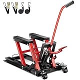 BreAro Motorcycle Jack, 1500 Lbs Hydraulic Motorcycle Lift, Long Handle Motorcycle Lift Jack with Foot Pedal, 4.7-15 Inch Heavy-Duty Steel Motorcycle Lift for Motorcycles, ATVs, Dirt Bike