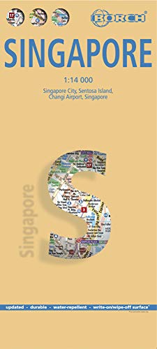 Singapore. Map 1:14 000: Singapore City, Sentosa Island, Changi Airport, Singapore