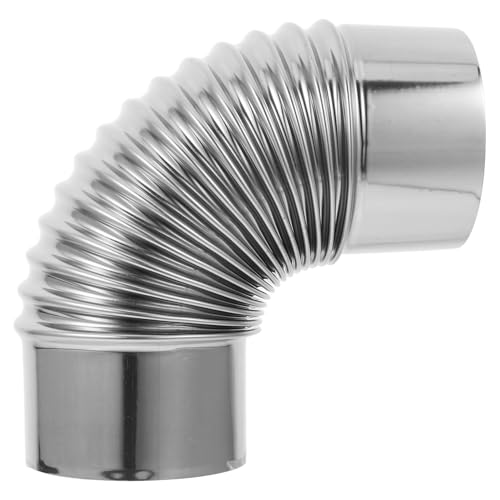 COOPHYA 90degré Tuyau De Poêle à Acier Inoxydable Évacuation des Fumées pour Cheminées Et Poêles De Camping Installation Facile Et Sécurisée