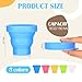 Afarnook 30 Pack Silicone Collapsible Travel Cup Multiple Colors Silicone Portable Reusable Collapsible Camping Cups with Lids for Outdoor Hiking Camping