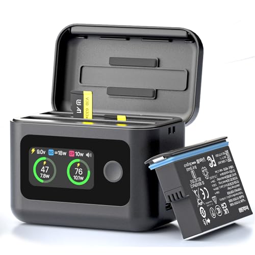 for Insta360X5 バッテリーチャージャーセット 2チャンネルカメラバッテリー充電器、 Misro SDカードスロット付き2バッテリー同時充電、ポータブルバッテリーホルダー