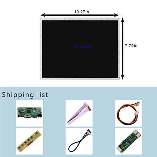 Image of VSDISPLAY 12.1 inch 1024X768 LCD with DVI VGA Driver Board and Power Adapter 12V DC 2A Output