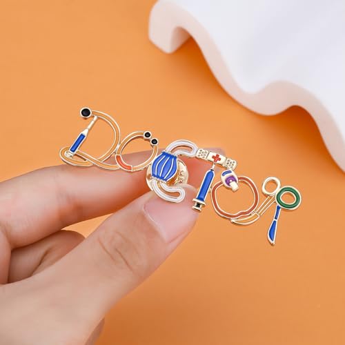 Image of Doctor Nurse Cartoon Pin,Medical Enamel Brooch Jewelry for Nursing Student Backpack Lapel Badge Gifts