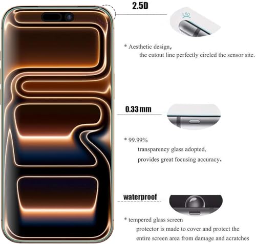 Image of FabeKee Tempered Glass Screen Protector Compatible For Black Cellphone With Edge To Edge Coverage And Easy Installation Kit (Transparent, iPhone 17 Air)