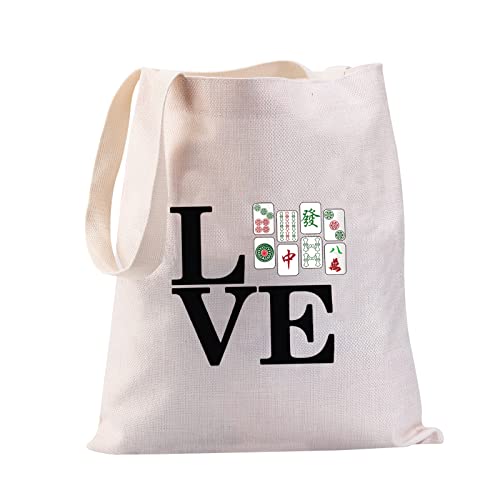 Mahjong Love Canvas Tote Bag from JYTAPP
