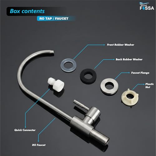 Image of Fossa RO Tap Kitchen Water Filter Faucet, 100% Lead-Free Drinking Water Faucet Stainless Steel 304 Body Brushed Nickel Finish (Matte Finish)