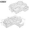 83.8 L-Shaped Sofa,Reversible Sectional Pull-Out Sofa Bed,Corner Couch with Storage Chaise, Port
