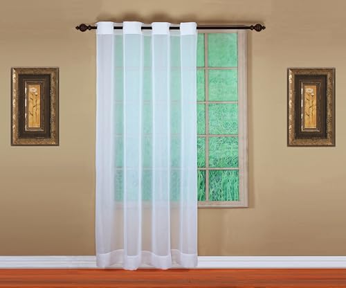 Image of Today's Curtain, Emelia Grommet Sheer Panel 84 inch White, 59 inch W x 84 inch L