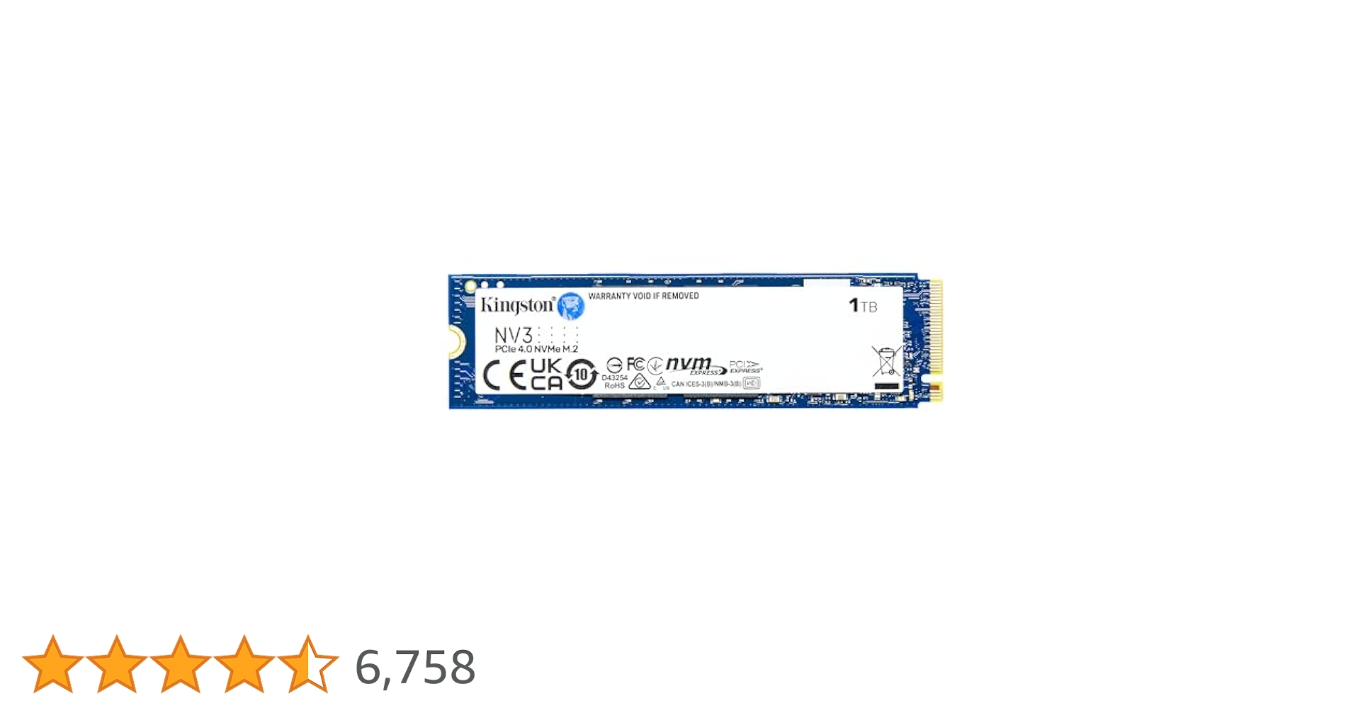 新品Kingston NV 3 1TB M.2 SSD Amazon.com: Kingston NV3 1TB M.2 2280 NVMe SSD | PCIe 4.0