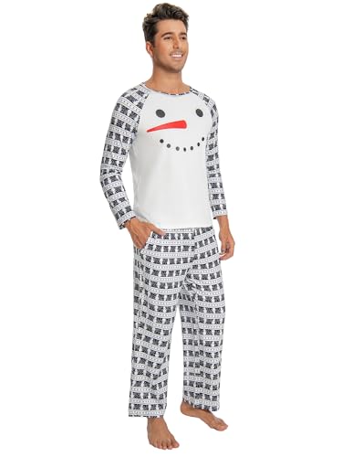 Matching Couple Christmas Pajamas Long Sleeve Tops and Pants with Pocket4