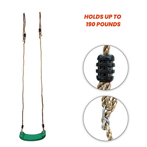 Summersdream Rigid Child Swing Set Heavy Duty Swing Seat For Kids - Outdoor Durable Tree Swing For Children Play Ground - Strong Nylon Rope Indoor Swing (Lime Green) #TOP4