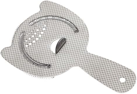 Barfly Diamond Lattice Etch Heavy Duty Spring Bar Strainer, Stainless Steel - Thumbnail 4