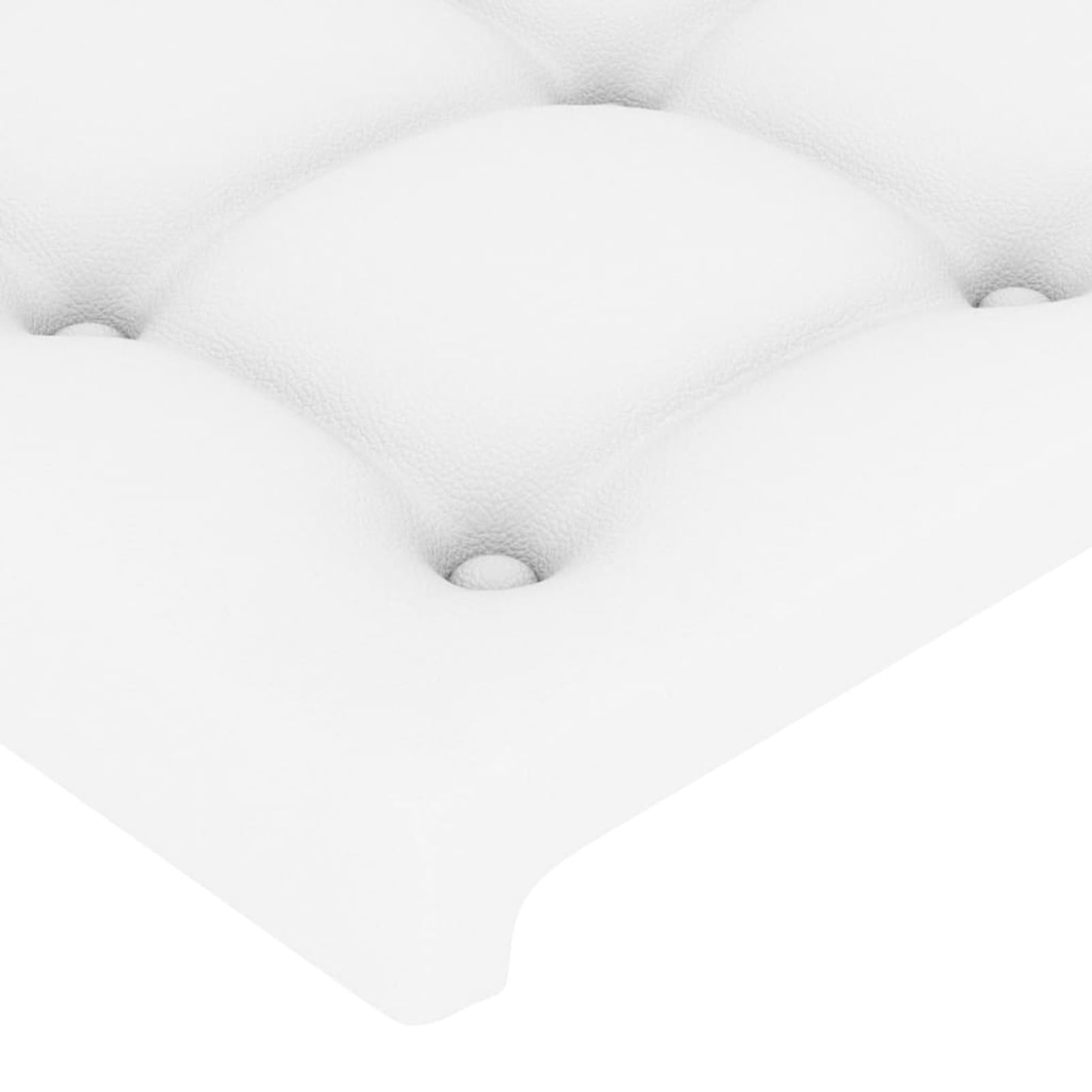 Gecheer Testiera Bianca in Similpelle, Spalliera Imbottita con Design Bottoni, Gambe in Legno Robuste e Stabili, 80x5x78/88 cm per Letto Singolo o Matrimoniale