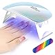 URAQT Mini UV LED Nagellampe, USB Tragbar LED Nagellampe für Gelnägel Tragbarer Nageltrockner für alle Gelnagellacke, mit Nagelfeile, Aushärtungswerkzeug in Mausform (Blau)
