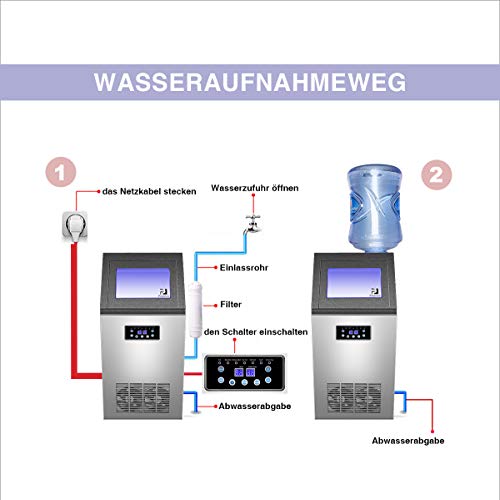 CO-Z Kommerzielle Eismaschine Kommerzielle Eiswürfelbereiter Edelstahl Eiswürfelbereiter Ice Cube Maker (36 Stück) – Bild 4