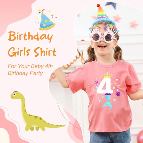Image of Lovekider Girls Birthday T Shirts Cotton Short Sleeve T-Shirts Tee Party Clothing 3-6 Years