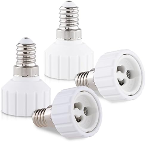 kwmobile E14 to GU10 Adapter (Pack of 4) - Lamp Socket Converter Light Bulb Base Adapters Screw-in Thread ES SES Edison Screw Adaptor Connector Set
