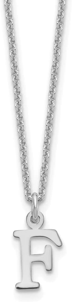 Diamond2Deal 10K White Gold Cutout Letter F Initial Necklace