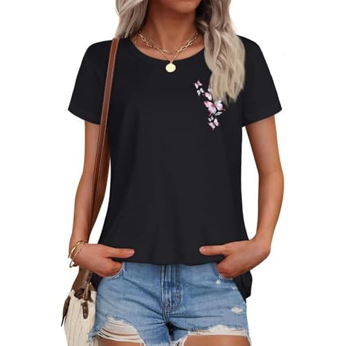 T Shirts for Women Summer Short Sleeve Crewneck Casual Cute Graphic Basic Tees Tops 2026