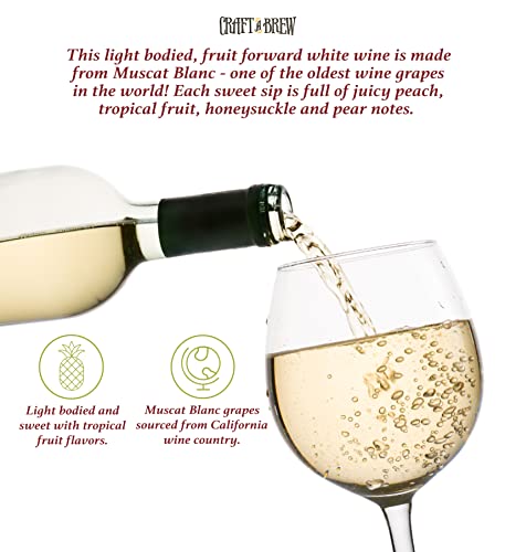 Image of Craft A Brew - Moscato Wine Recipe Kit - 1 Gallon - Ingredients for Home Brewing Wine - Wine Making Ingredients and Supplies