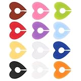 SHINEOFI Marcadores de Silicona para Copas de Vino Reutilizables 12 Piezas en 12 Colores Forma de Corazón Identificadores Resistentes al Calor para Bebidas en Fiestas y Cenas Familiares