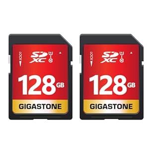 GIGASTONE 128GB 2-Pack SD Card UHS-I U1 Class 10 SDXC Memory Card Full HD Video for Canon Nikon Sony Panasonic Digital Camera, with 2 mini case