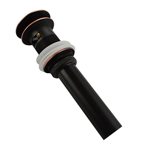 Bathroom Sink Drain, Angle Simple Brass Pop Up Drain Stopper, Vessel Sink Drain with Overflow, Lavatory Vanity Sink Drain Stoppers Oil-Rubbed Bronze
