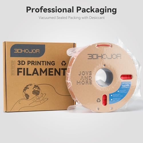 Image of 3DHoJor Matte PLA Filament 1.75mm 1kg*4 Bundle Cardboard Spool PLA Filament 1.75 PLA 3D Printing Filament, Print with Most 3D Printers 3D Filament-Deep Black /Milky White /Fire Engine red /Brown