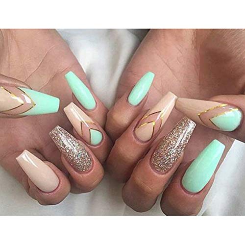 Frcolor Sztuczne paznokcie Full Cover Ballerina sztuczne paznokcie do salonów manicure i DIY zdobienia paznokci, białe, 500 sztuk