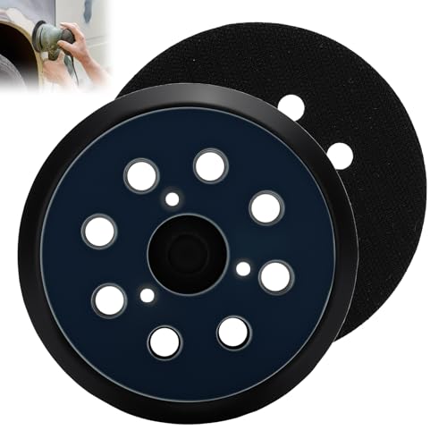 Plato de Lijado 125 MM Con Hook Loop y 8 Agujeros, Almohadilla De Lijadora Compatible Con Lijadoras Orbitales, Platos De Lijado Para Makita DeWalt Bosch Black Decker y Porter Cable