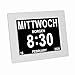 SINOIDEAS - Seniorenuhr 8 Zoll. Digitale Kalender und Seniorenuhr - Digitale Uhr, Wecker, Kalender für Senioren & Demenzkranke (z.B. Alzheimer) mit Erinnerungsfunktion(Weiß)