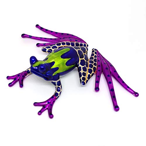 Zoocraft Collectible Frog Figurines Purple Blown Glass Hand Painted Animals Lovers Gift Collection Miniature Home Garden Terrarium Decor #TOP2