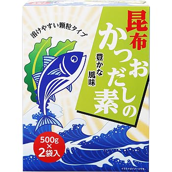 Vandro 昆布かつおだしの素 1kg (500g×2袋入) ×2 袋 (Vandroロゴ付包装)