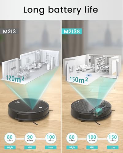 Image of Lefant Robot Vacuum M213S, 3200Pa Powerful Suction, 150Mins Runtime, Tangle Free, Slim, Works with WiFi /App /Alexa, Robot Vacuum and Mop Combo, Ideal for Pet Hair, Carpets, Hard Floors