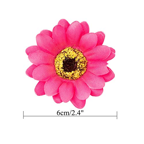 Insowni 25 Pack Beach Hawaiian Wedding Realistic Sunflower Daisy Flower Alligator Hair Clips Pins Barrettes Brooches Headpiece For Women Girls Brides #TOP5