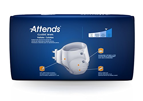 Attends Incontinence Care Breathable Briefs For Adults, Medium, 24 Count (Pack Of 4) #TOP2
