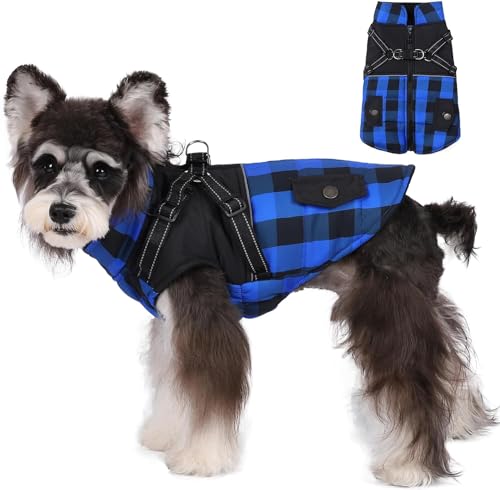 Croci Gefütterte Hundejacke Tricolour – Wasserfest, Blau, Größe Large (45 Cm), Für Winter, Unisex