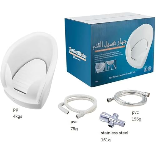 Baño de pedicura con tubos de entrada/salida y válvulas angulares, función de pulverización de presión para mejorar la circulación sanguínea, resistencia a altas temperaturas de hasta 90 °C, ideal