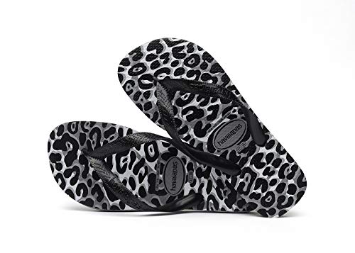 Chinelo Top Animals, Havaianas, Feminino, Cinza Aço/Preto, 37/38