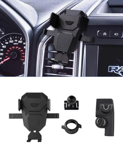 Karltys F150 Car Phone Holder for 2015-2020 Ford F-150 Accessories, Cell Phone Holder Air Vent Phone Mount for F-150, Never Blocking Hands Free Thick Case Friendly Holder for 4-7 Inch Phones