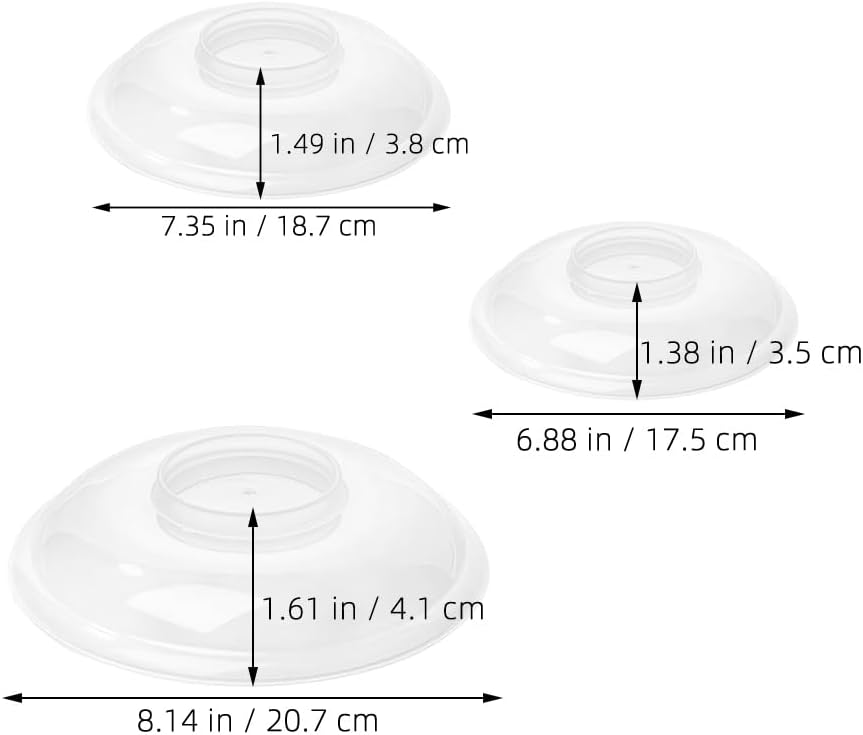 Ciieeo Microwave Splatter Cover 3-pack 6.88 inch Square Food Dome for Plates Bowls and Meal Prep Containers Plate Splatter Lid to Help Reduce Mess and Keep Food Warm